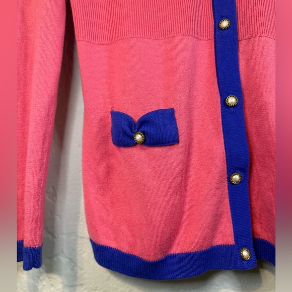 Lilly Pulitzer Pink Sweater with Blue Accents - Picture 2 of 6